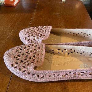 Girls Pink Dressy Sandal Slip on Flats